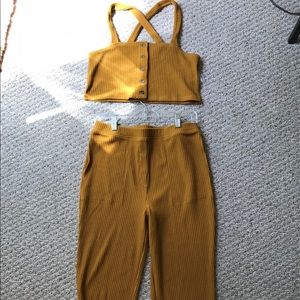 Free People Beach Two-Piece Crop Top and Pant Set